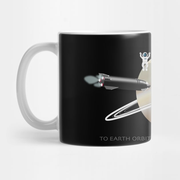 Spaceship Launch to Mars Earth Orbit Moon and Beyond by LizzyizzyDesign